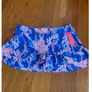 Lilly Pulitzer Blue and Pink Coral Print Skort